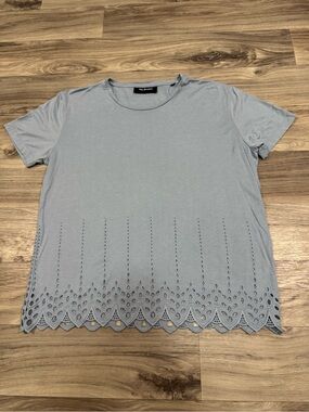 The Kooples Blue Short Sleeve T-Shirt with Eyeless Hem Size Extra Small